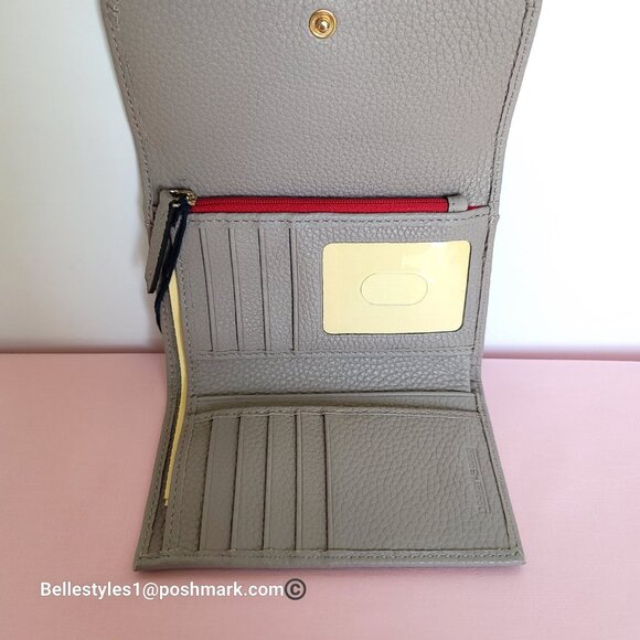 DOONEY & BOURKE Pebbled Grain Leather Medium Flap Wallet with ID Window- Taupe - Picture 11 of 16